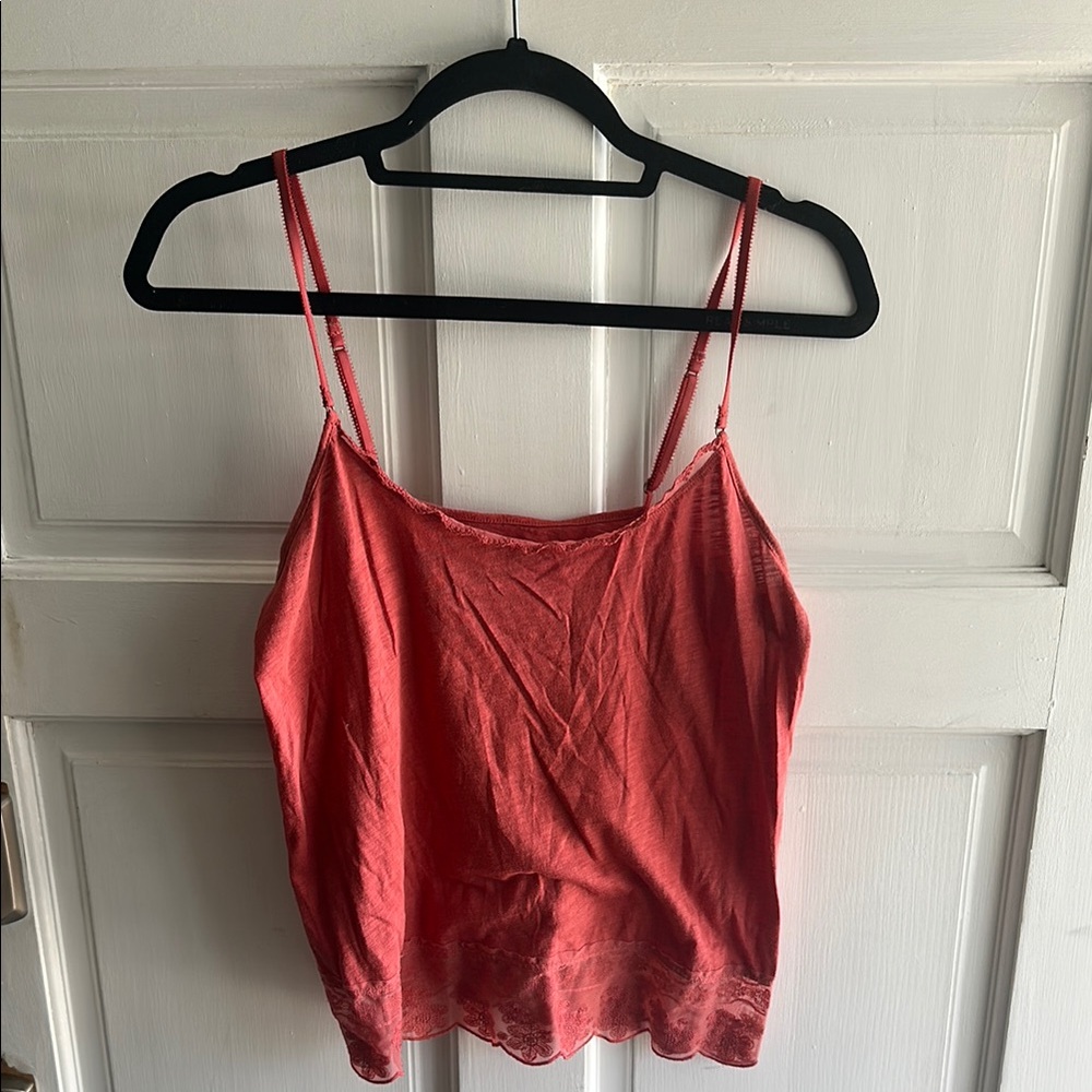 American Eagle Outfitters Pink Crop Camisole Top